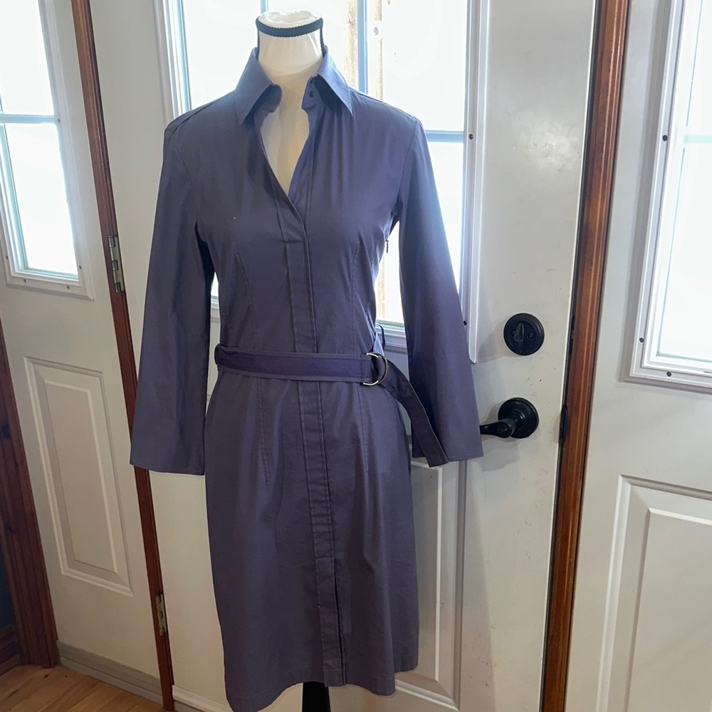 Hugo Boss Purple Long Sleeve Shirt Dress